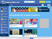 Tablet Screenshot of juegosmeaburro.com